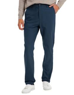 FitsT4 Sports Herren-Golfhosen 30"/32" Slim Fit Stretch Lange Golfhosen Passform-Alltagskomfort für Freizeit und Arbeit,Marineblau,40W/30L von FitsT4 Sports