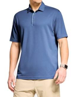 FitsT4 Sports Herren Poloshirt Kurzarm Golf Tennis Regular Fit Shirt Sport Atmungsaktiv Polo Shirts Sommer Freizeit T-Shirt,Blau,3XL von FitsT4 Sports