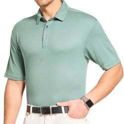FitsT4 Sports Herren Poloshirt Kurzarm Golf Tennis Regular Fit Shirt Sport Atmungsaktiv Polo Shirts Sommer Freizeit T-Shirt,Grün,3XL von FitsT4 Sports