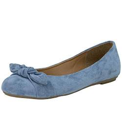 Fitters Footwear That Fits Damen Ballerina Claire Microfibre Modische Ballerinas in trendigen Farben Übergröße (42 EU, blau) von Fitters Footwear That Fits