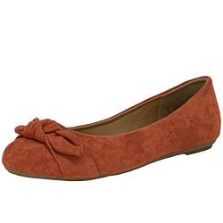 Fitters Footwear That Fits Damen Ballerina Claire Microfibre Modische Ballerinas in trendigen Farben Übergröße (43 EU, rot) von Fitters Footwear That Fits