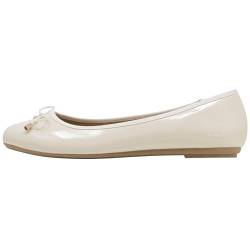 Fitters Footwear That Fits Damen Ballerina Fiona Synthetik Lack Ballerina klassisch mit Schleife Übergröße (45 EU, Nude) von Fitters Footwear That Fits