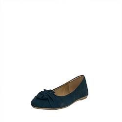 Fitters Footwear That Fits Damen Ballerina Maike Microfibre Mikrofaser Ballerinas mit Schleife Übergröße (43 EU, Navy) von Fitters Footwear That Fits