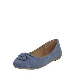 Fitters Footwear That Fits Damen Ballerina Maike Microfibre Mikrofaser Ballerinas mit Schleife Übergröße (43 EU, blau) von Fitters Footwear That Fits