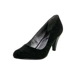 Fitters Footwear That Fits Damen Pump Princess Microfibre Pumps mit bequemem Lederfutter Übergröße (42 EU, schwarz) von Fitters Footwear That Fits