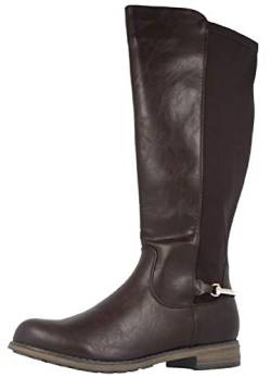 Fitters Footwear That Fits Damen Stiefel Maja PU Stiefel klassisch elastisch Reiterlook Übergröße (43 EU, braun) von Fitters Footwear That Fits