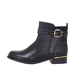 Fitters Footwear That Fits Damen Stiefelette Giada Lederimitat mit Schnalle schwarz, Schuhgröße:44 von Fitters Footwear That Fits