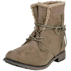 Fitters Footwear That Fits Damen Stiefelette Hanna Microfibre Stiefelette zum Schnüren mit Warmfutter Übergröße (45 EU, Taupe) von Fitters Footwear That Fits