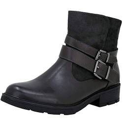 Fitters Footwear That Fits Damen Stiefelette Laia PU Bikerstiefelette mit Reißverschluss Übergröße (42 EU, grau) von Fitters Footwear That Fits