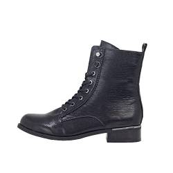 Fitters Footwear That Fits Damen Stiefelette Viola Lederimitat Schnürer in schwarz, Schuhgröße:43 von Fitters Footwear That Fits