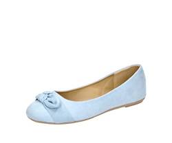 Fitters Footwear That Fits - Moderne Damen Ballerina Claire in Microfibre Mit Schleife - Modische Ballerinas in trendigen Farben - in Übergröße (EU,) (Pastel blau, Numeric_42) von Fitters Footwear That Fits