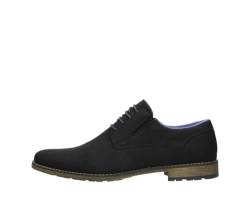 Fitters Herren Business Schuh Tim in Farbe Black PU Nubuck, Herrenschuhe in Übergröße - große Herrenschuhe, Tim 48 EU Black PU Nubuck von Fitters Footwear That Fits