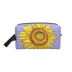 Make-up-Tasche, Cartoon-Sonnenblume, Reise-Reißverschluss, wasserdichte Clutch, Aufbewahrung von Toilettenartikeln, Kosmetiktasche für Mädchen und Frauen von Fittg