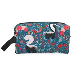 Make-up-Tasche, Cartoon-Stinktiere mit Blumenmuster, Reise-Reißverschluss, wasserdichte Clutch, Aufbewahrung von Toilettenartikeln, Kosmetiktasche für Mädchen und Frauen von Fittg