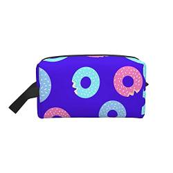 Make-up-Tasche, Motiv: Donut, Reise-Reißverschluss, wasserdichte Clutch, Aufbewahrung von Toilettenartikeln, Kosmetiktasche für Mädchen und Frauen von Fittg