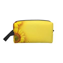 Make-up-Tasche, Sonnenblumen-Gelb, Reise-Reißverschluss, wasserdichte Clutch, Aufbewahrung von Toilettenartikeln, Kosmetiktasche für Mädchen und Frauen von Fittg