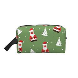 Make-up-Tasche, Weihnachtsmann-Motiv, Reise-Reißverschluss, wasserdichte Clutch, Aufbewahrung von Toilettenartikeln, Kosmetiktasche für Mädchen und Frauen von Fittg