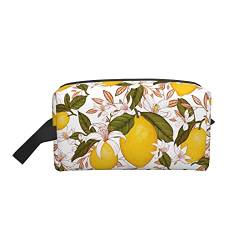 Make-up-Tasche, Zitronenblumen, Reise-Reißverschluss, wasserdichte Clutch, Aufbewahrung von Toilettenartikeln, Kosmetiktasche für Mädchen und Frauen von Fittg