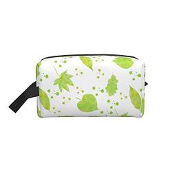 Make-up-Tasche, grüne Aquarell-Blätter, Reise-Reißverschluss, wasserdichte Clutch, Aufbewahrung von Toilettenartikeln, Kosmetiktasche für Mädchen und Frauen von Fittg