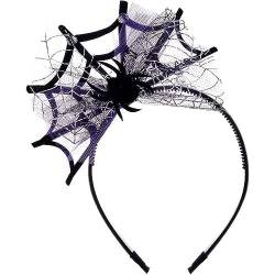 Fituenly Halloween Spider Web Hair Hoop Devil Cosplay Stirnband Gothic Masquerade Party Kopfstück Für Dress -up -haarzubehör von Fituenly