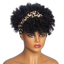 Kurze Versaute Lockige Stirnband -perücken Für Schwarze Frauen Afro Locken Blonde Perücken Mit Schal Natürlicher Lockiger Cosplay -perücken Synthetische Falsche Haare von Fituenly