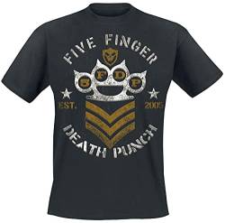 Five Finger Death Punch Brass Knuckles - Chevron Männer T-Shirt schwarz M von Five Finger Death Punch