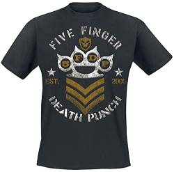 Five Finger Death Punch Brass Knuckles - Chevron Männer T-Shirt schwarz XL von Five Finger Death Punch