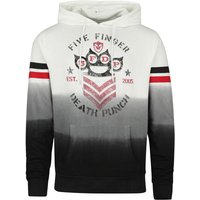 Five Finger Death Punch Kapuzenpullover - Punch Shield Dip Dye - S bis XXL - für Männer - Größe M - weiß/schwarz  - EMP exklusives Merchandise! von Five Finger Death Punch