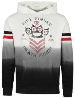 Five Finger Death Punch Punch Shield Dip Dye Männer Kapuzenpullover weiß/schwarz L von Five Finger Death Punch