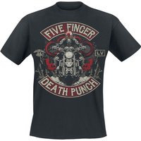 Five Finger Death Punch T-Shirt - Biker Skully - M bis 3XL - für Männer - Größe L - schwarz  - EMP exklusives Merchandise! von Five Finger Death Punch