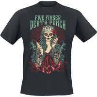 Five Finger Death Punch T-Shirt - Lady Muerta - L bis XXL - für Männer - Größe L - schwarz  - Lizenziertes Merchandise! von Five Finger Death Punch