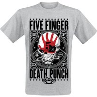 Five Finger Death Punch T-Shirt - Punchagram - M bis XXL - für Männer - Größe XXL - grau meliert  - EMP exklusives Merchandise! von Five Finger Death Punch