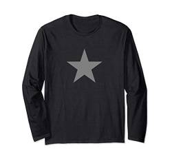 Grauer Stern auf mehreren Farben Langarmshirt von Five Pointed Stars Uniform Store