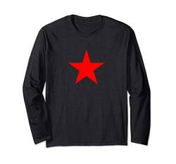 Roter Stern auf mehreren Farben Langarmshirt von Five Pointed Stars Uniform Store