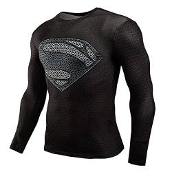 Superhelden-Kompressions-T-Shirt, Fitnessstudio, Workout, Sport, Kostüm, Cosplay für Damen und Herren, Heroman, L von FiveEarl