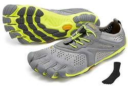 Fivefingers Vibram V-Run Men + Zehensocke, Size:40;Color:Grey/Yellow von Fivefingers