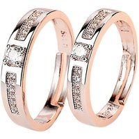 Fivejoy Partnerring Partnerring 2 Stück Partnerring Silber Ring, (1-tlg., Verlobungsring Sets Einstellbar), Trauringe Paar Ringe von Fivejoy