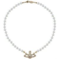 Fivejoy Perlenkette Schmuck-Kettenstrang Strass Faux Planet Saturn Perlenkette für Damen, Kette aus runden Perlen von Fivejoy