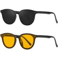 Fivejoy Sonnenbrille Vintage Sonnenbrille Polarisiert UV400 Schutz Pilotenbrille 2 Stück von Fivejoy