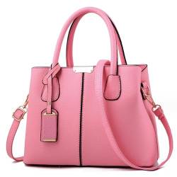 FiveloveTwo Dame Classy Satchel Handtasche Tote Handtasche Griff Tasche Umhängetasche Pink von FiveloveTwo