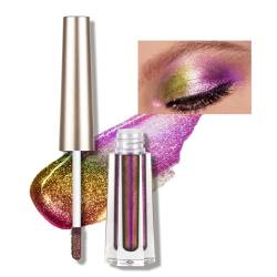 Glitzer-Lidschatten-Make-up,Multichromer Glitzer-Schimmer-Lidschatten | MultiChrome Lidschatten-Glitzer, flüssiger Lidschatten für Frauen und Mädchen Fivetoo von Fivetoo