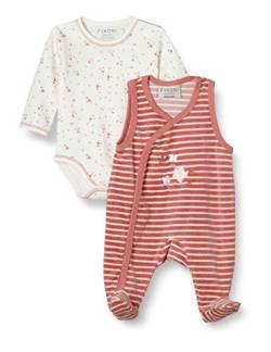 FIXONI Unisex Baby Body Long Sleve with Romper Strampler Set, Dusty Rose, 50 von Fixoni