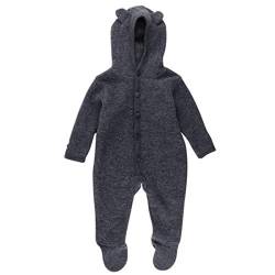 FIXONI Unisex Baby Overall mit Füssen Wollmantel, 01-92 Dark Grey Melange, 68 von Fixoni