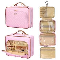 Fixwal Reise-Kulturtasche für Damen und Herren, großes Fassungsvermögen, Pink, Täglich von Fixwal
