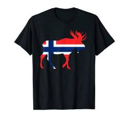 NORGE Elch mit Norwegen Flagge T-Shirt von Fjordblick