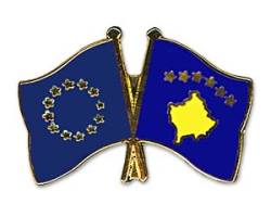 Freundschaftspin Europa - Kosovo - 22 mm von Flaggenfritze