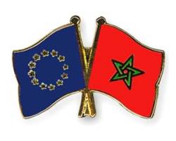 Freundschaftspin Europa - Marokko - 22 mm von Flaggenfritze