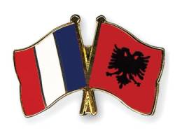 Freundschaftspin Frankreich - Albanien - 22 mm von Flaggenfritze