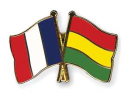 Freundschaftspin Frankreich - Bolivien - 22 mm von Flaggenfritze