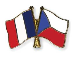 Freundschaftspin Frankreich - Tschechische Republik - 22 mm von Flaggenfritze
